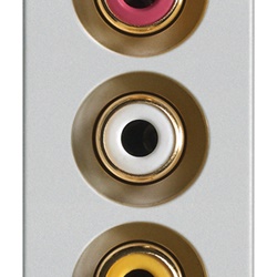 Presa 3 connettori RCA morsetti a vite Next per collegamenti audio-video
