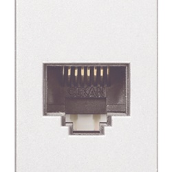 Presa RJ45 Netsafe Cat5e UTP 8 contatti cablaggio universale T568A/B bianco