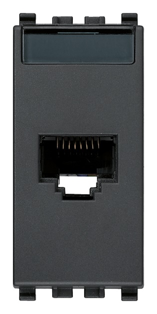 Presa RJ45 Netsafe Cat6 UTP 8 contatti morsetti incisione grigio rete dati