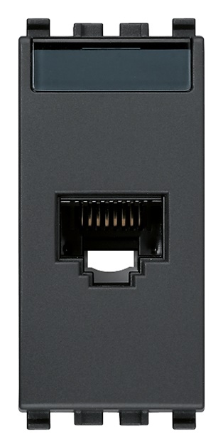 Presa RJ45 Netsafe Cat5e UTP 8 contatti morsetti incisione 110 grigio rete dati