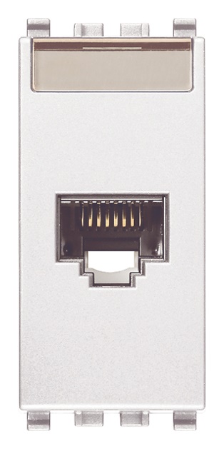 Presa RJ45 Netsafe Cat5e UTP 8 contatti morsetti incisione isolante bianco cablaggio universale T568A/B