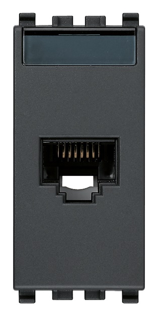 Presa RJ45 Netsafe Cat6 UTP 8 contatti morsetti incisione 110 grigio per cablaggio rete LAN