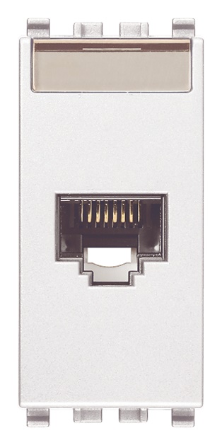 Presa RJ45 Netsafe Cat6 UTP 8 contatti morsetti 110 bianco cablaggio universale T568A/B