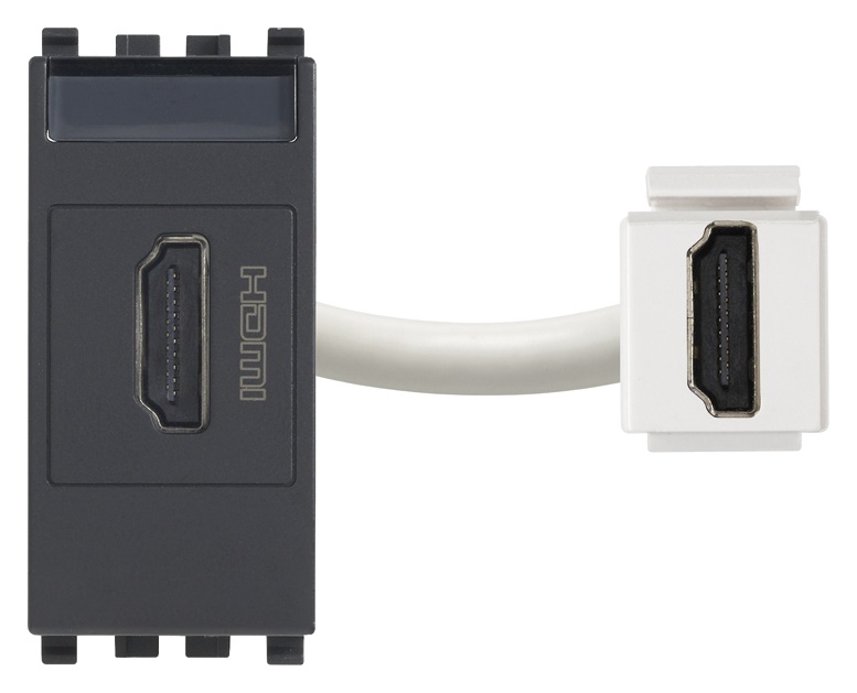 Presa HDMI 2.1b grigio aggancio Keystone per connessioni audio video standard