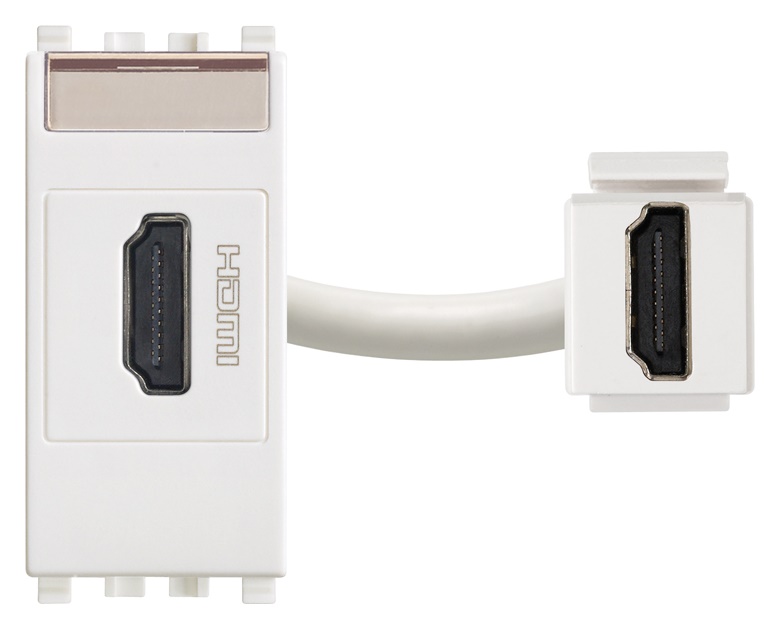 Presa HDMI 2.1b bianco aggancio Keystone standard per connessioni audio-video