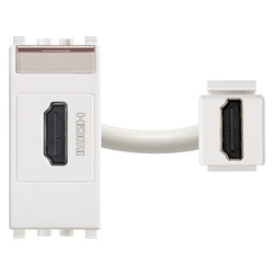 Presa HDMI 2.1b bianco aggancio Keystone standard per connessioni audio-video