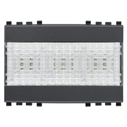 Lampada emergenza LED 3 moduli 120-230V autonomia 1 ora grigio uso sicurezza ambienti interni