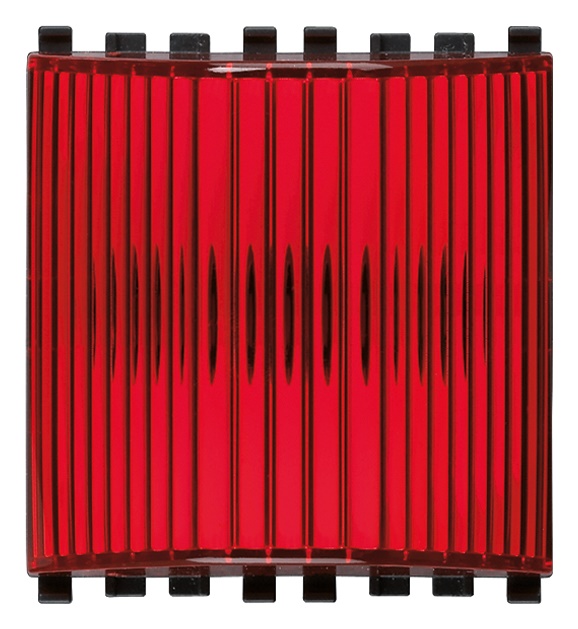 Spia prismatica rosso 230 V 3 W max diffusore rosso 2 moduli per lampade industriali