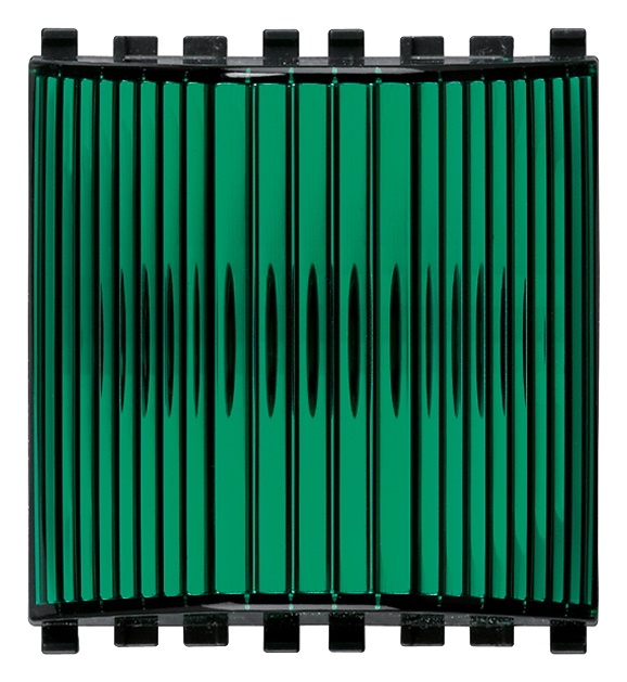 Spia prismatica verde 230V 3W diffusore verde 2 moduli per lampade industriali