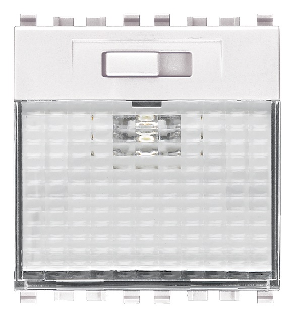 Lampada segnapasso LED 230V bianco regolabile 3 livelli 2 moduli alta efficienza