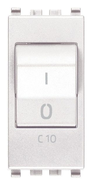 Interruttore magnetotermico 1P+N C10 120-230V bianco uso residenziale e industriale