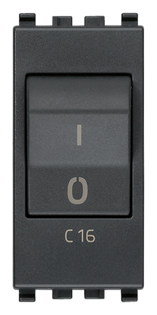 Interruttore magnetotermico 1P+N C16 120-230V 50-60Hz uso residenziale e industriale grigio