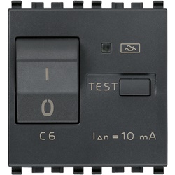 Interruttore magnetotermico differenziale 1P+N C6 10mA 2 moduli grigio uso civile e industriale