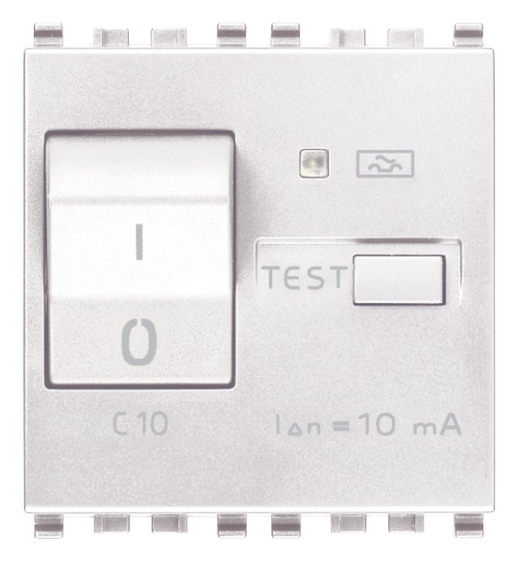 Interruttore magnetotermico differenziale 1P+N C10 10mA 2 moduli bianco per uso domestico e industriale