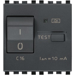Interruttore magnetotermico differenziale 1P+N C16 10mA 2 moduli grigio uso civile e industriale