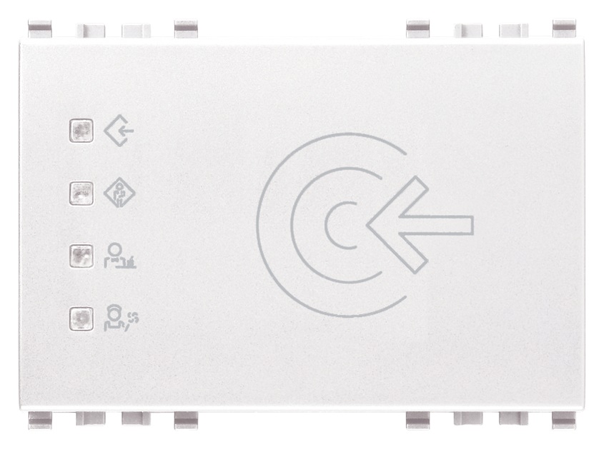 Lettore transponder esterno KNX bianco 2 uscite relè 4A 24V per controllo accessi