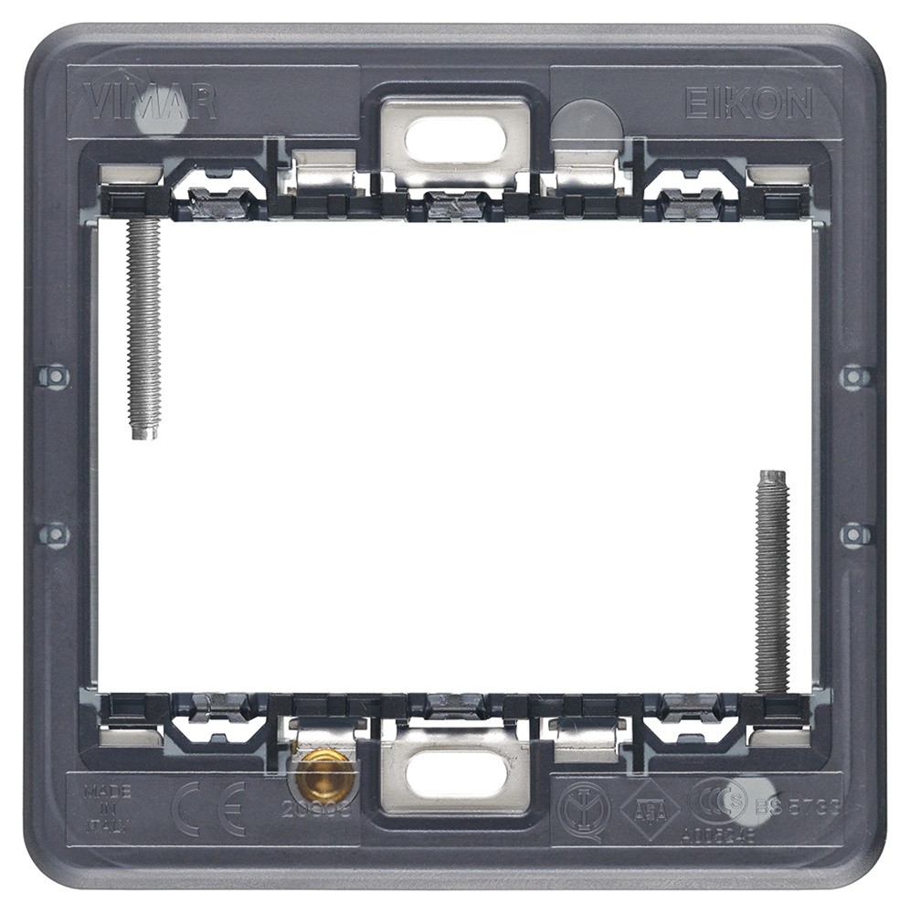 Supporto 3 moduli con viti per scatole quadrate BS montaggio elettrico