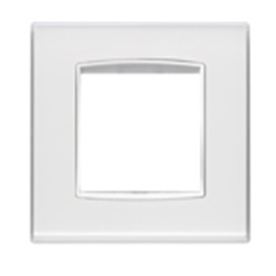 Placca Classic 2 moduli tecnopolimero Reflex ghiaccio per installazioni elettriche