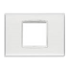Placca Classic 2 moduli tecnopolimero Reflex ghiaccio cornice bianca per impianti elettrici