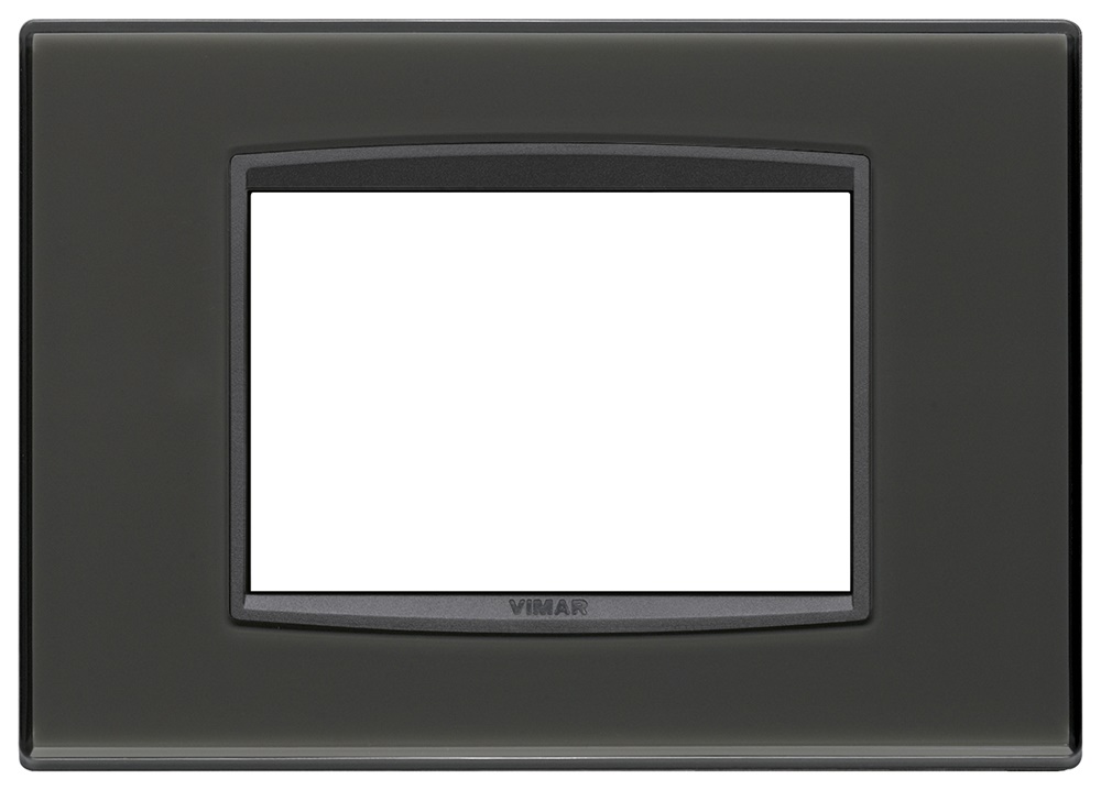Placca Classic 3 moduli tecnopolimero Reflex antracite design moderno installazione elettrica