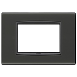 Placca Classic 3 moduli tecnopolimero Reflex antracite design moderno installazione elettrica