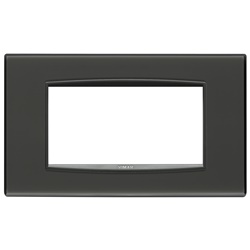 Placca Classic 4 moduli tecnopolimero Reflex antracite per installazioni elettriche