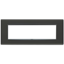 Placca Classic 7 moduli tecnopolimero Reflex antracite per impianti elettrici