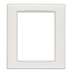 Placca Classic 8 moduli tecnopolimero Reflex ghiaccio cornice bianca per impianti elettrici