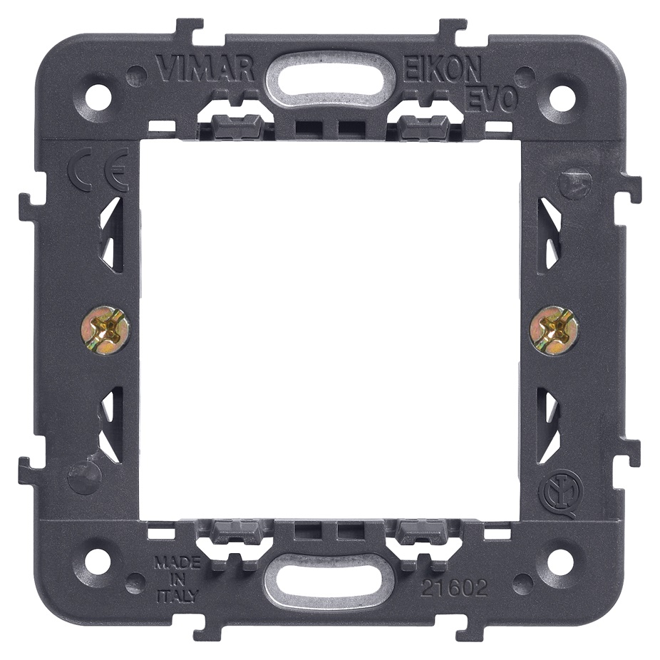 Supporto 2 moduli con griffe interasse 71 mm per scatole ø 60 mm