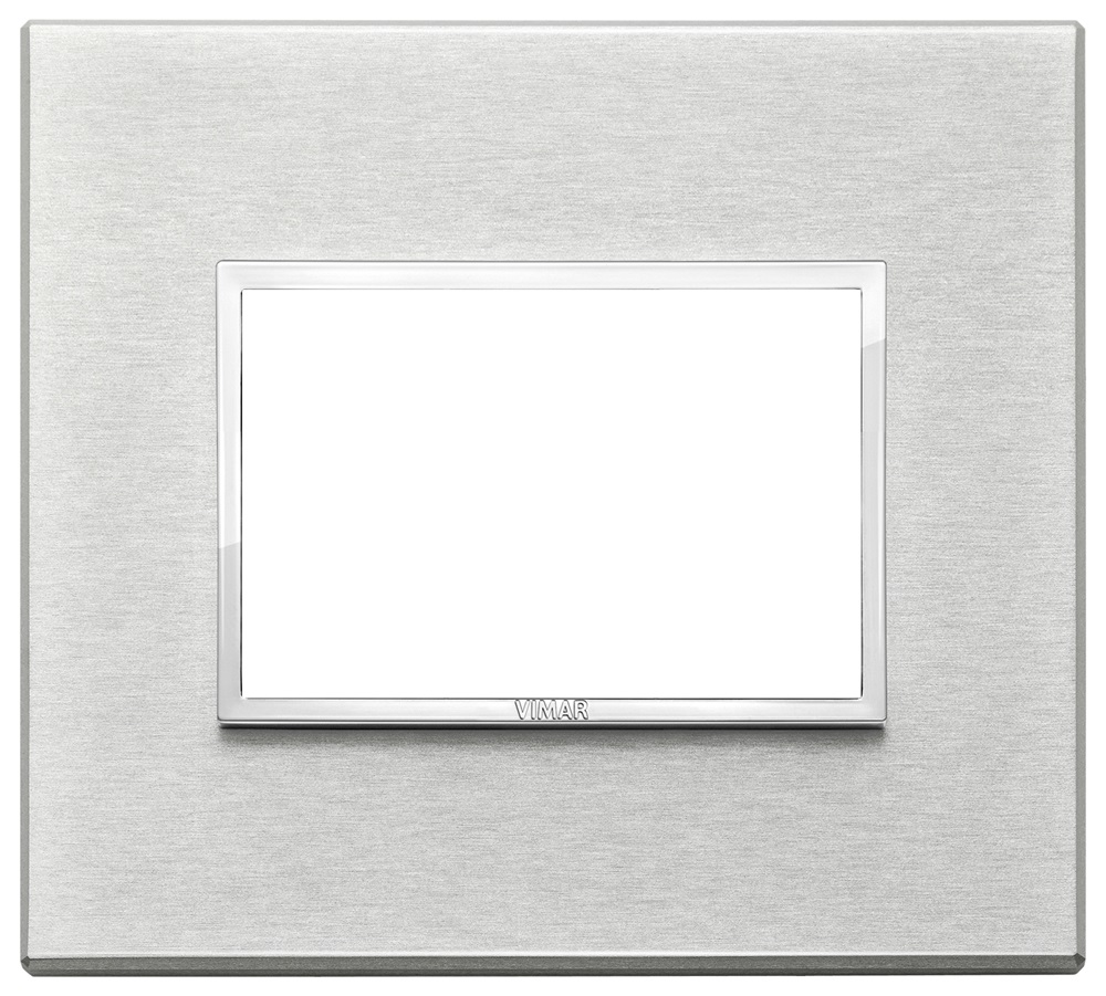 Placca 3 moduli, alluminio, grigio Next Eikon 