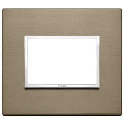 Placca 3 moduli alluminio anodizzato bronzo scuro per installazioni elettriche
