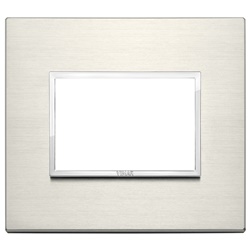 Placca 3 moduli titanio alluminio nobilitato per installazioni elettriche