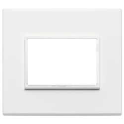 Placca 3 moduli alluminio bianco totale per installazioni elettriche