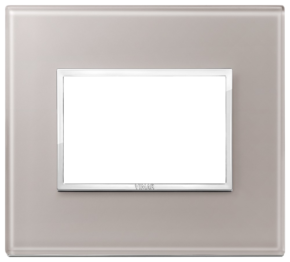 Placca 3 moduli cristallo grigio perla design moderno installazione parete
