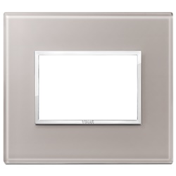 Placca 3 moduli cristallo grigio perla design moderno installazione parete