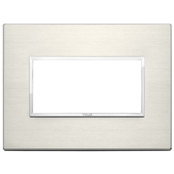 Placca 4 moduli titanio alluminio nobilitato per installazioni elettriche