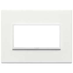 Placca 4 moduli alluminio bianco totale per installazioni elettriche