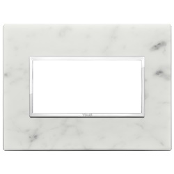 Placca 4 moduli pietra naturale Bianco di Carrara design elegante per interni
