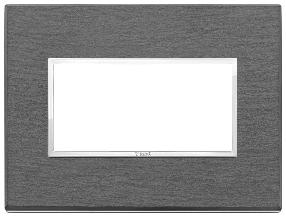 Placca 4 moduli ardesia naturale a spacco per installazioni elettriche interne ed esterne