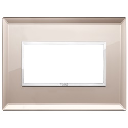 Placca 4 moduli cristallo specchio bronzato design moderno installazione parete