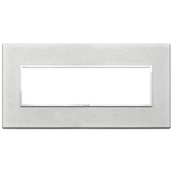 Placca 7 moduli alluminio anodizzato grigio Next per installazioni elettriche