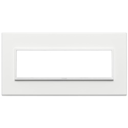 Placca 7 moduli alluminio bianco totale per installazioni elettriche