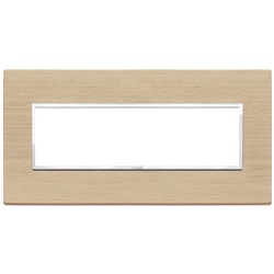 Placca 7 moduli legno naturale rovere sbiancato per installazioni elettriche
