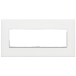 Placca 7 moduli Corian Glacier Ice design moderno per installazioni elettriche e domotica