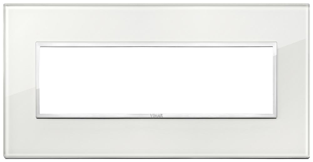 Placca 7 moduli cristallo bianco diamante per impianti elettrici