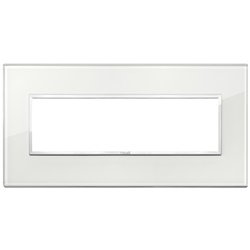 Placca 7 moduli cristallo bianco diamante per impianti elettrici