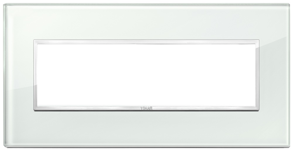 Placca 7 moduli cristallo acqua per installazioni elettriche design moderno
