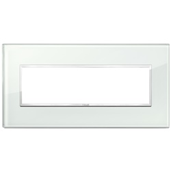 Placca 7 moduli cristallo acqua per installazioni elettriche design moderno
