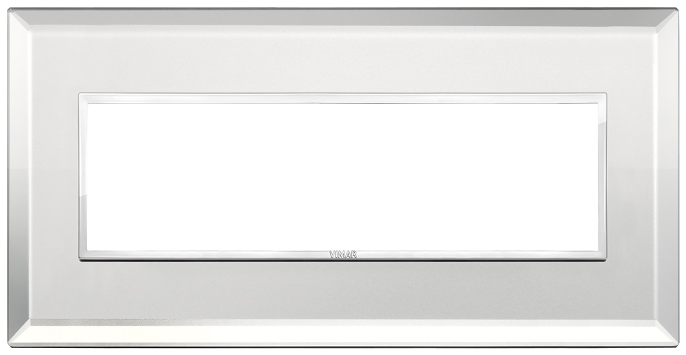 Placca 7 moduli cristallo argento ghiaccio design moderno per impianti elettrici