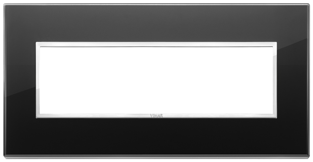 Placca 7 moduli cristallo nero diamante per installazioni elettriche
